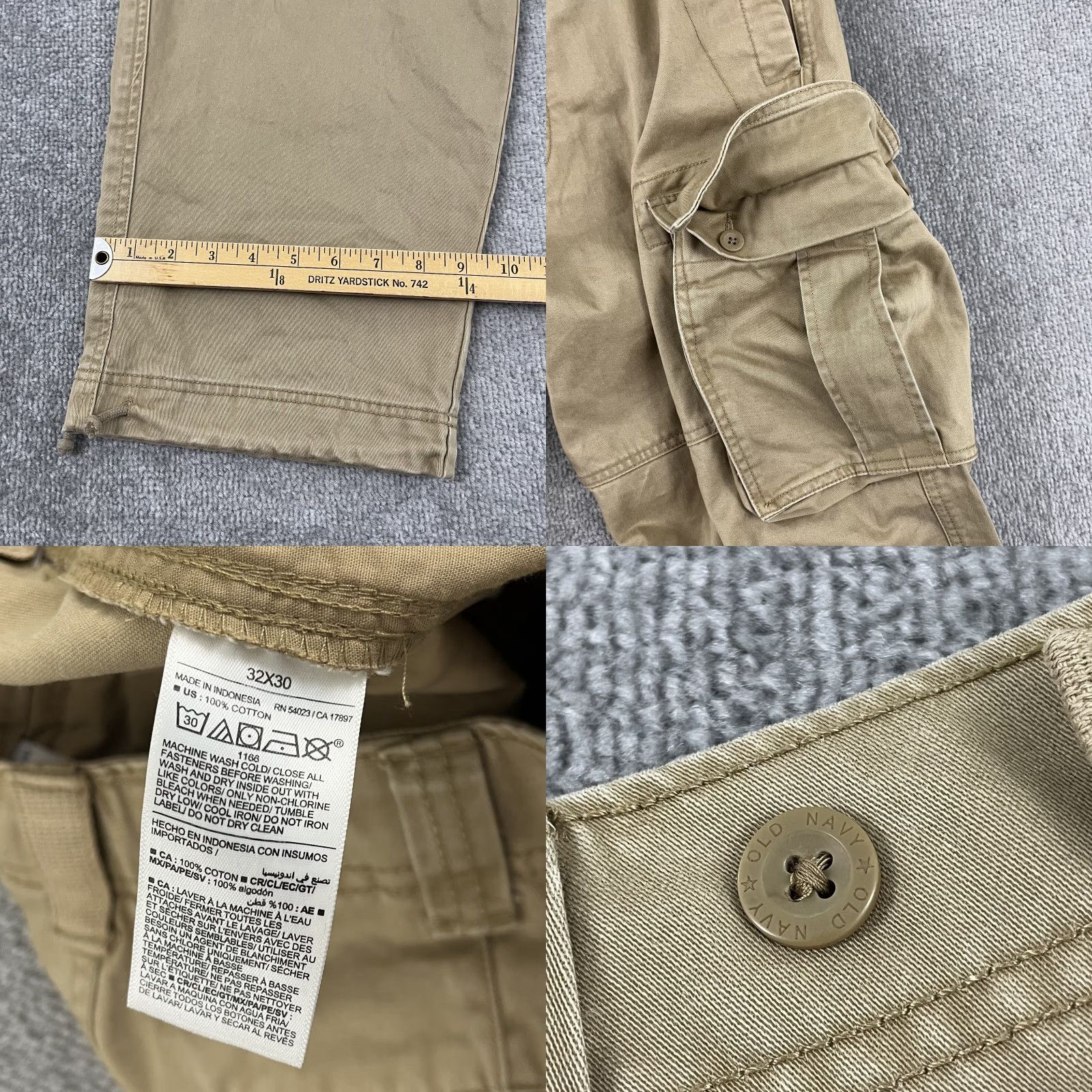 Old Navy OLD NAVY Pants Men 32 x 28 Brown Cavas Cargo Military Wide Leg Paratrooper Retro Pants Mens Brown Cargo Wide-Leg Retro 32x28 Size US 32 / EU 48 - 8 Thumbnail
