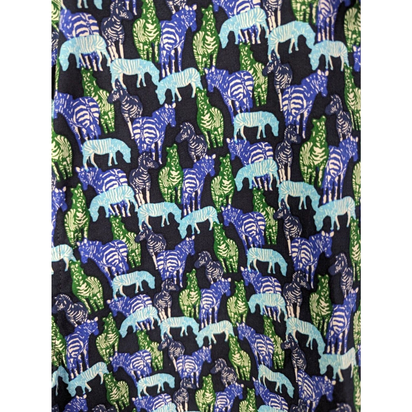 Marcs VINTAGE Marc Anthony Blue Zebra Print Luxury Slim Fit Short Sleeve Button Shirt Mens 2XL Size US XXL / EU 58 / 5 - 3 Thumbnail