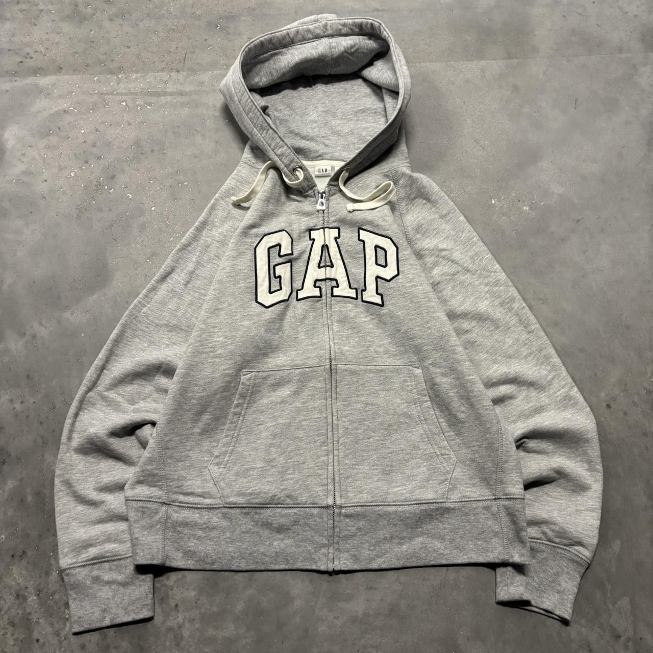 Gap Streetwear Vintage Crazy Vintage Y2K 2000s Grey Gap Spellout Zip Up Hoodie Grailed