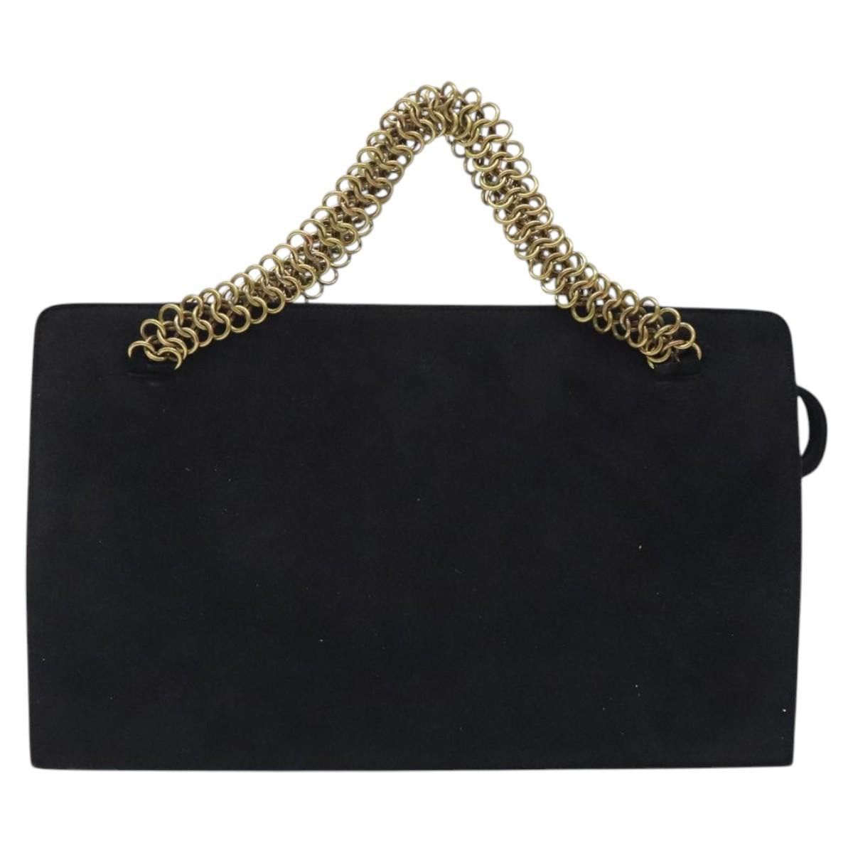 Prada PRADA Chain Hand Bag Suede Black Gold Size ONE SIZE - 2 Thumbnail