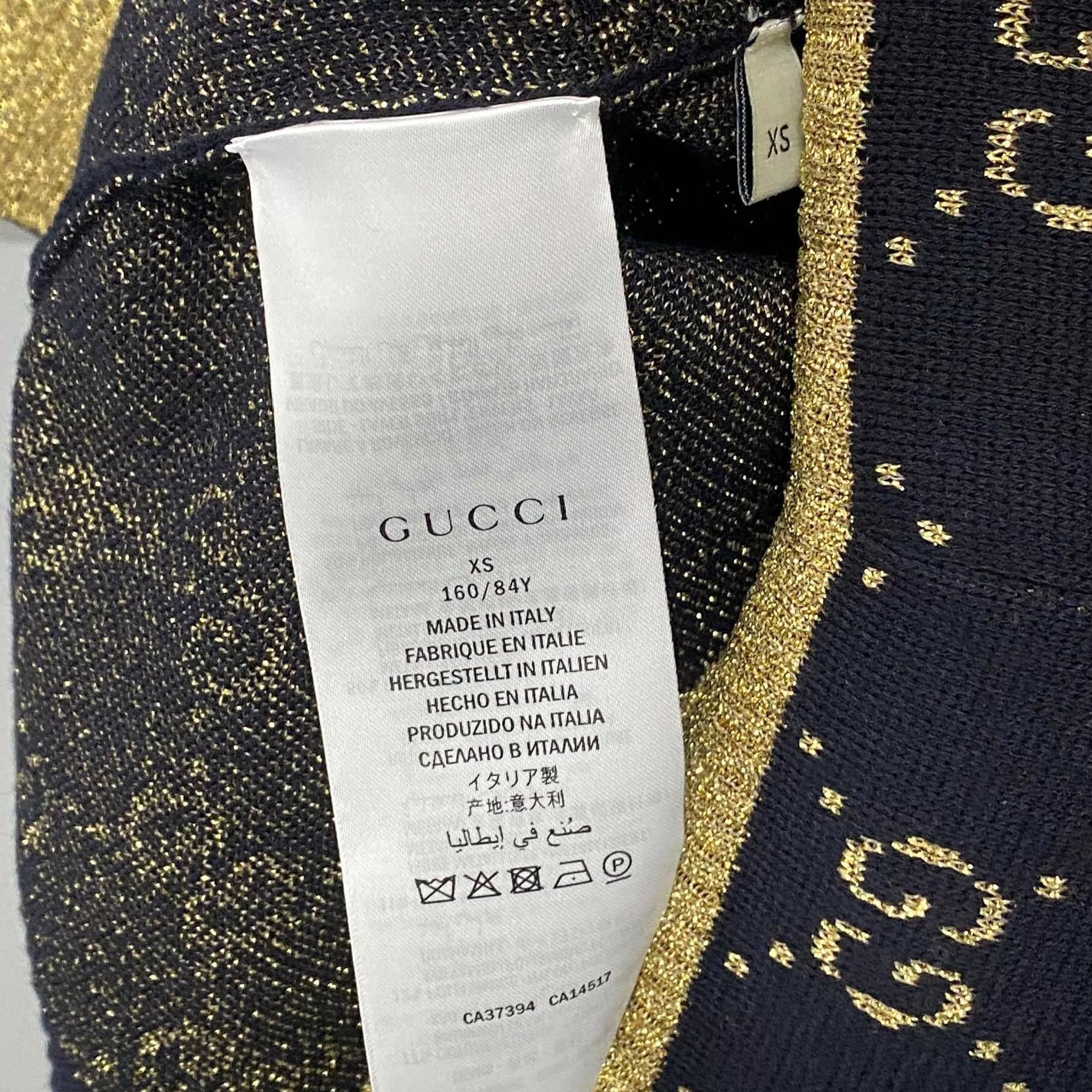 Gucci GUCCI Women's Gold Thread Jacquard Allover-Print Knit SS XS Size XS / US 0-2 / IT 36-38 - 5 Thumbnail