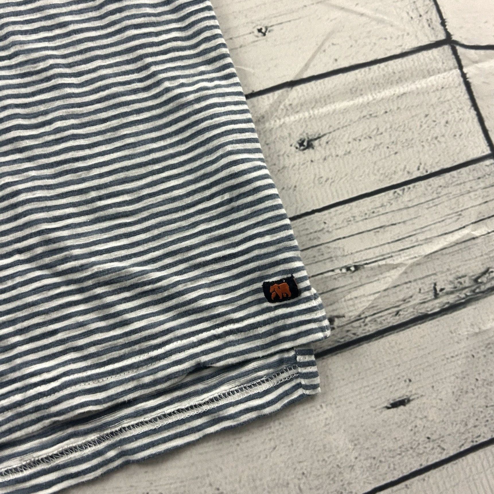 Vintage Normal Striped Short Sleeve Pocket Polo Shirt Men's L Blue White Size US L / EU 52-54 / 3 - 2 Thumbnail