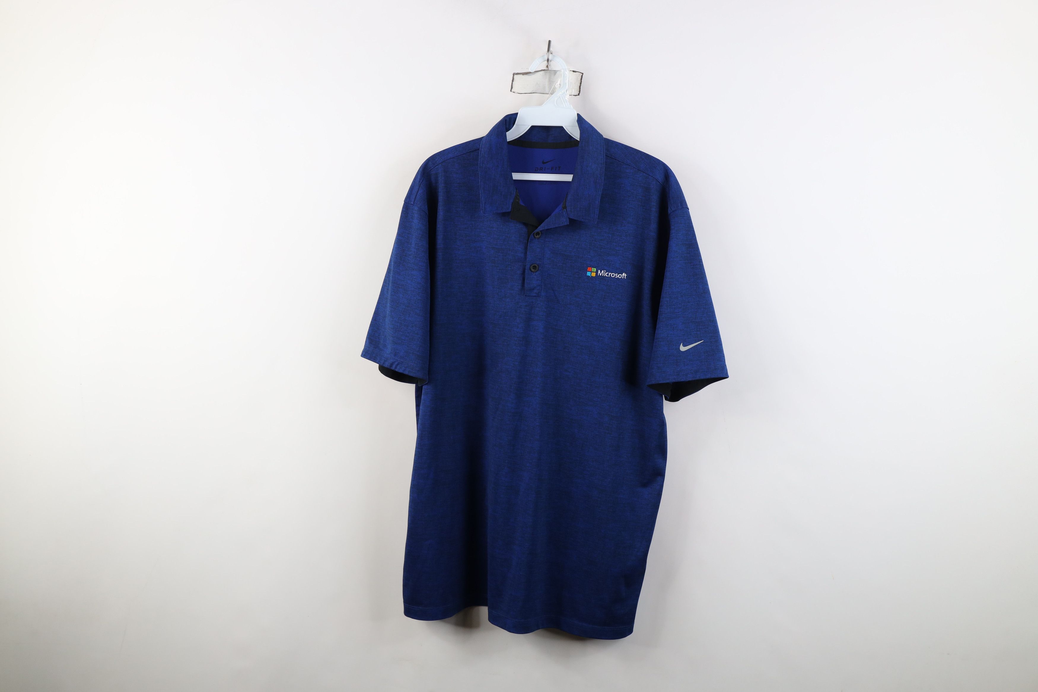 Nike Nike Microsoft Computers Knit Collared Golf Polo Shirt Blue Size US L / EU 52-54 / 3 - 1 Thumbnail