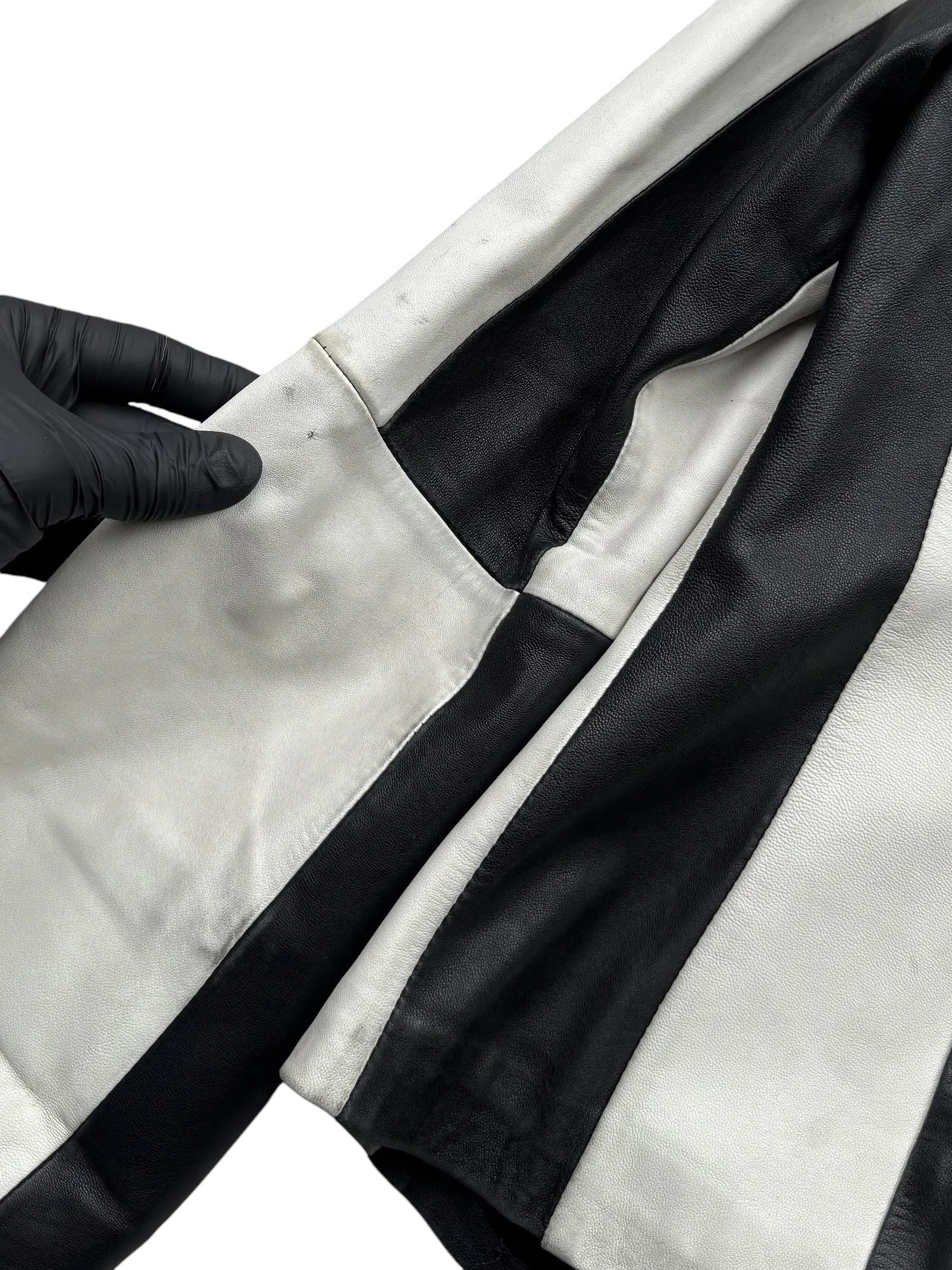Vintage Y2K Leather Striped Jacket(V358) Size M / US 6-8 / IT 42-44 - 9 Thumbnail