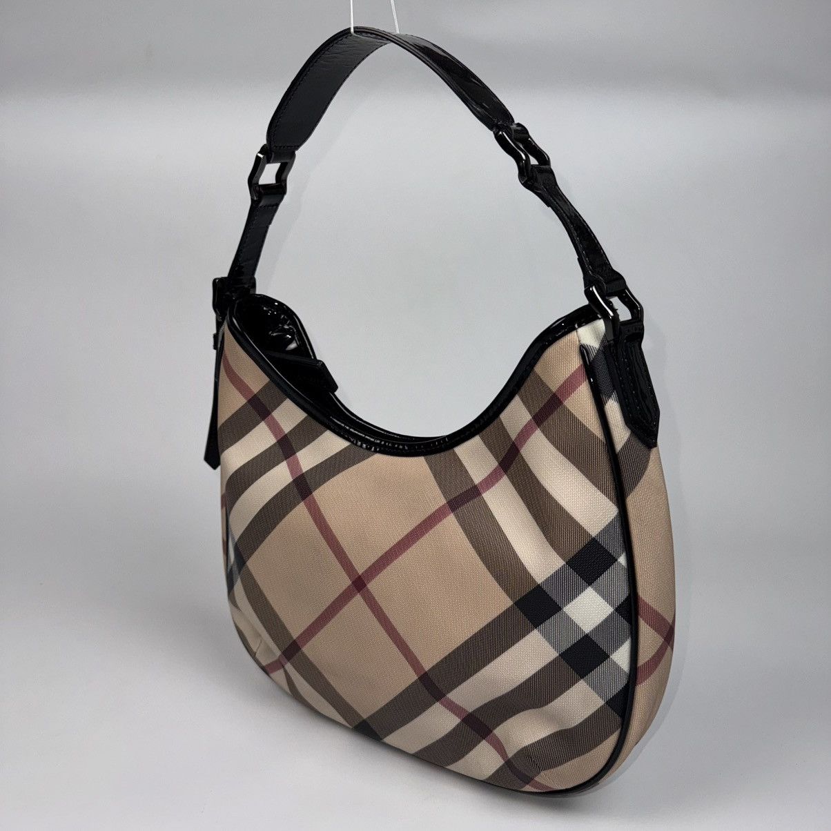 Burberry BURBERRY NOVA CHECK COATED CANVAS BARTON HOBO BAG BEIGE Size ONE SIZE - 3 Thumbnail