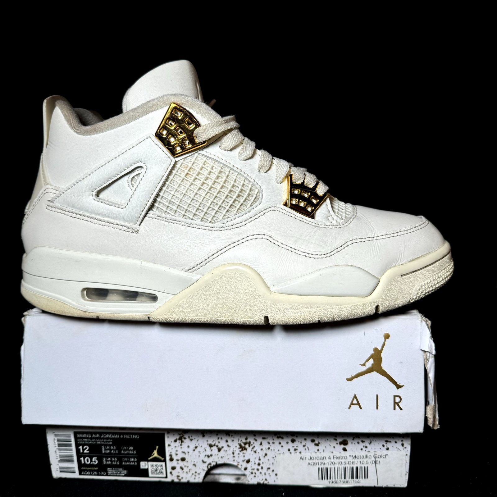 Jordan Brand × Nike Size 12 Nike Air Jordan 4 Retro Metallic Gold Women's Shoes Size US 12 / IT 42 - 1 Thumbnail