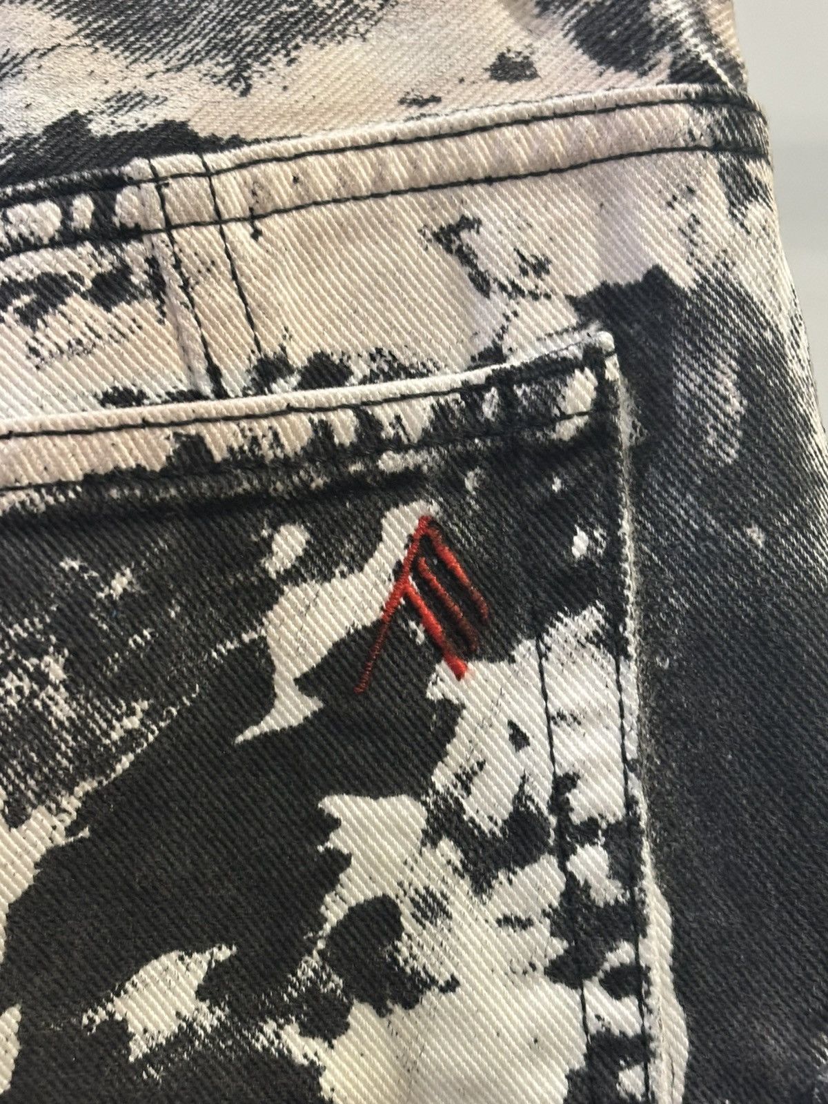 The Attico The Attico “Fern” Printed Wide-Leg Cargo Jeans Size 25" / US 0 / IT 36 - 6 Thumbnail