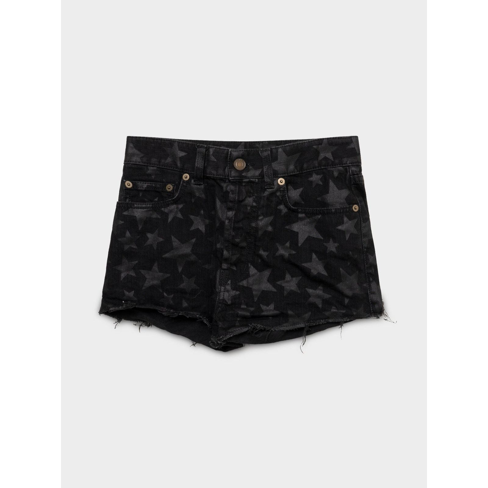 Saint Laurent Paris Waxed Star Booty Shorts Size 24" / US 00 / IT 34 - 1 Thumbnail