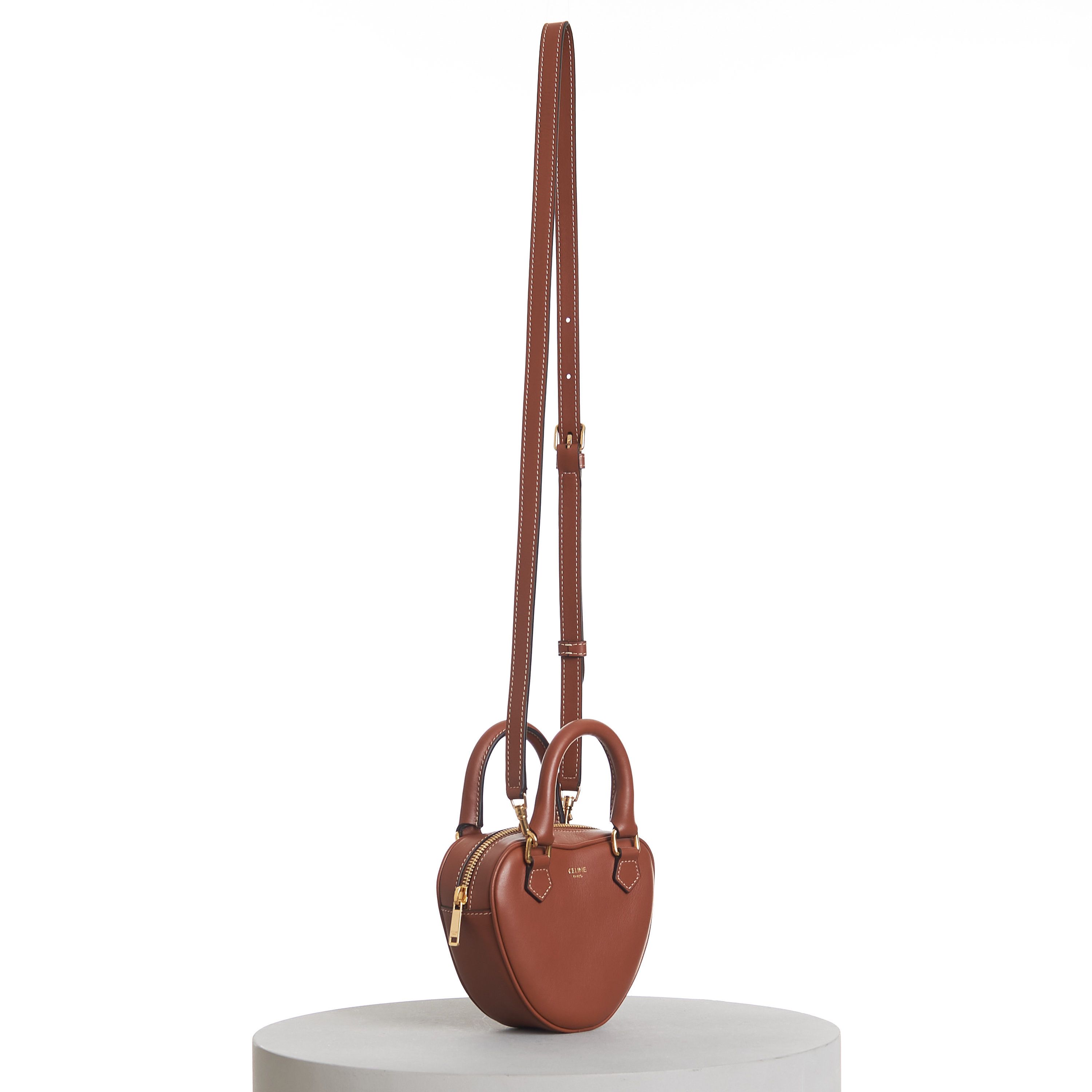 Celine Medium Celine Heart Bag In Tan Brown Smooth Leather Size ONE SIZE - 8 Thumbnail