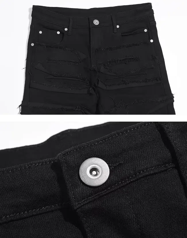 Jean × Vintage Vintage Street Punk Skateboarding Raw Black Jeans Size US 36 / EU 52 - 7 Thumbnail