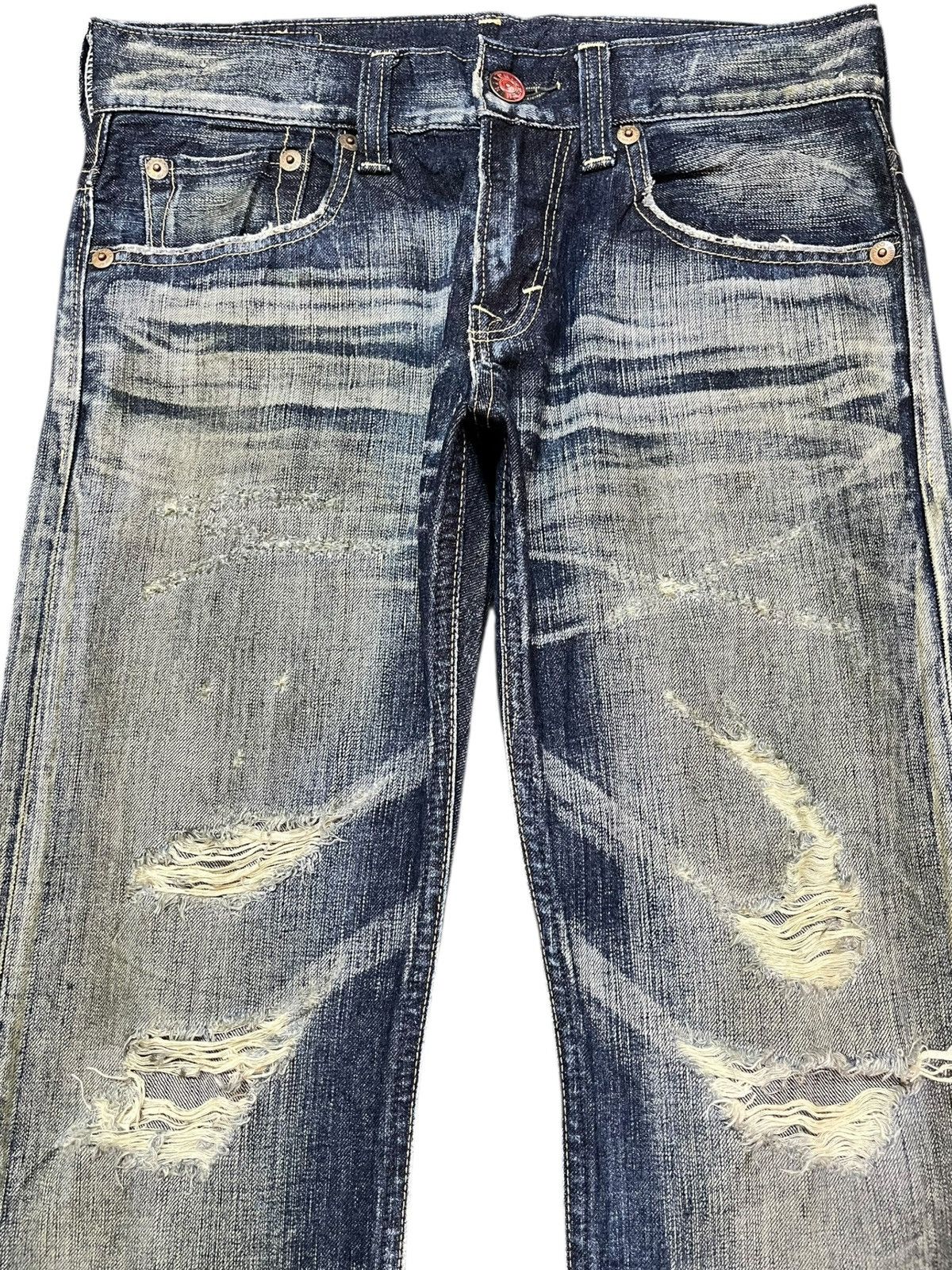 Edwin Vintage Edwin 503 Bluetrip Flare Mudwash Whiskers Denim Size US 31 - 2 Thumbnail