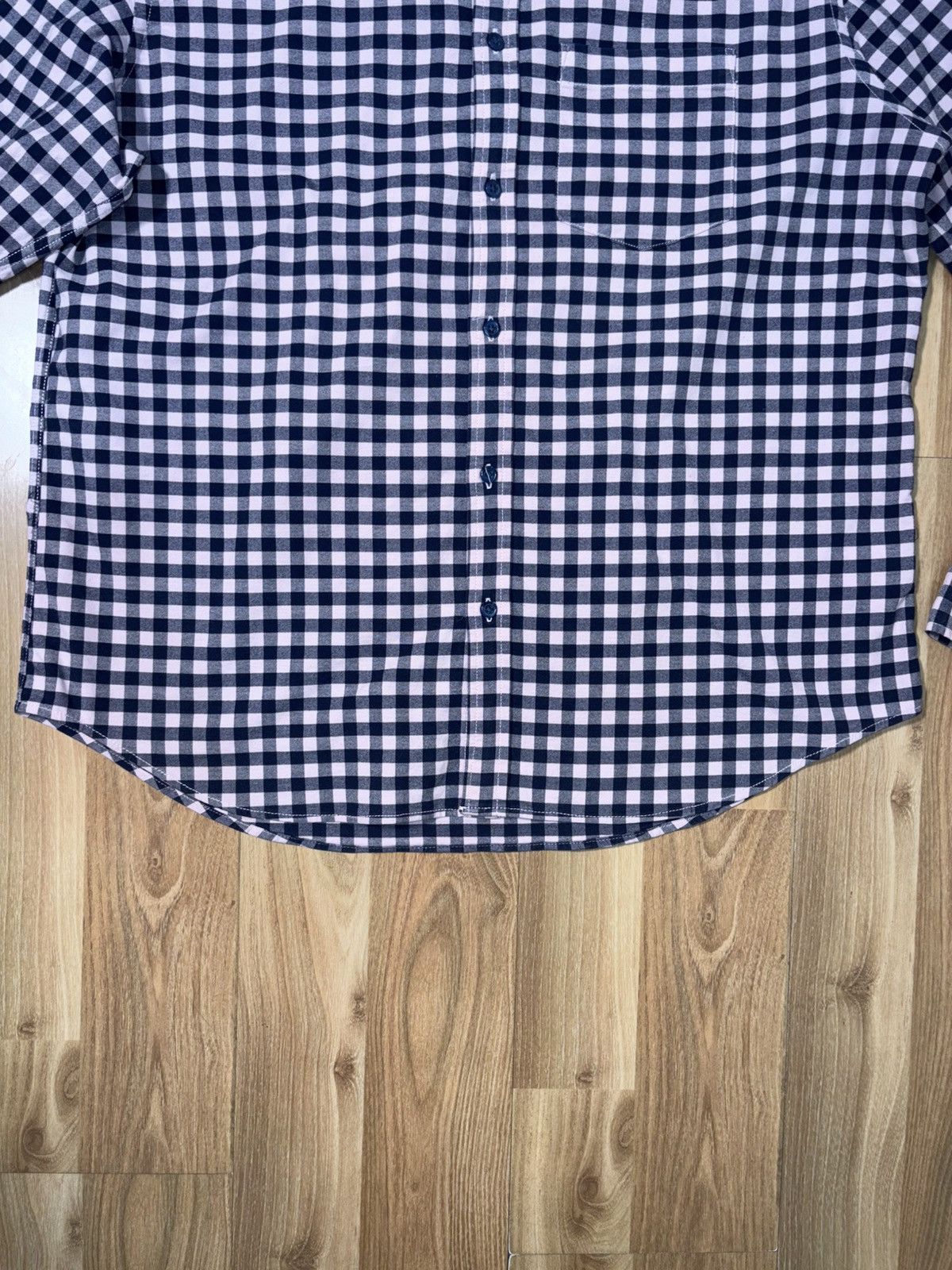 Old Navy Old Navy Slim Fit Stretch Oxford Shirt - Navy/Pink Gingham Size US XL / EU 56 / 4 - 3 Thumbnail