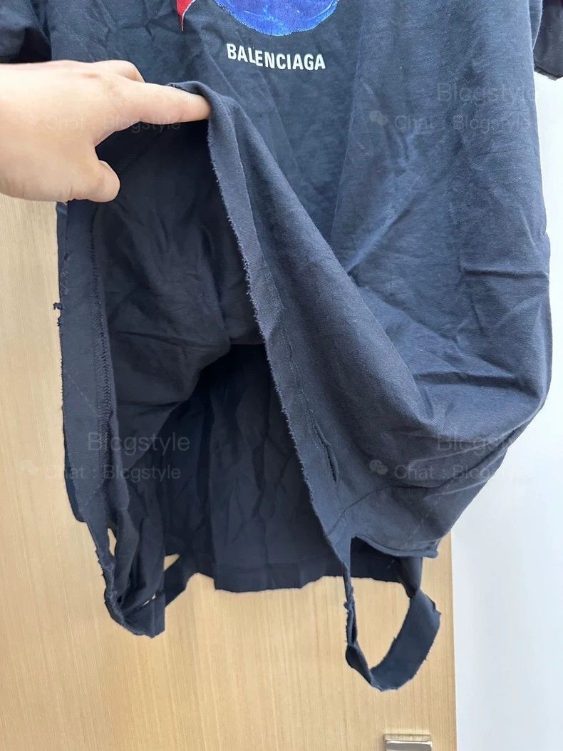 Balenciaga Balenciaga Earth Washed Vintage Ripped Distressed Short Sl Size US L / EU 52-54 / 3 - 5 Thumbnail