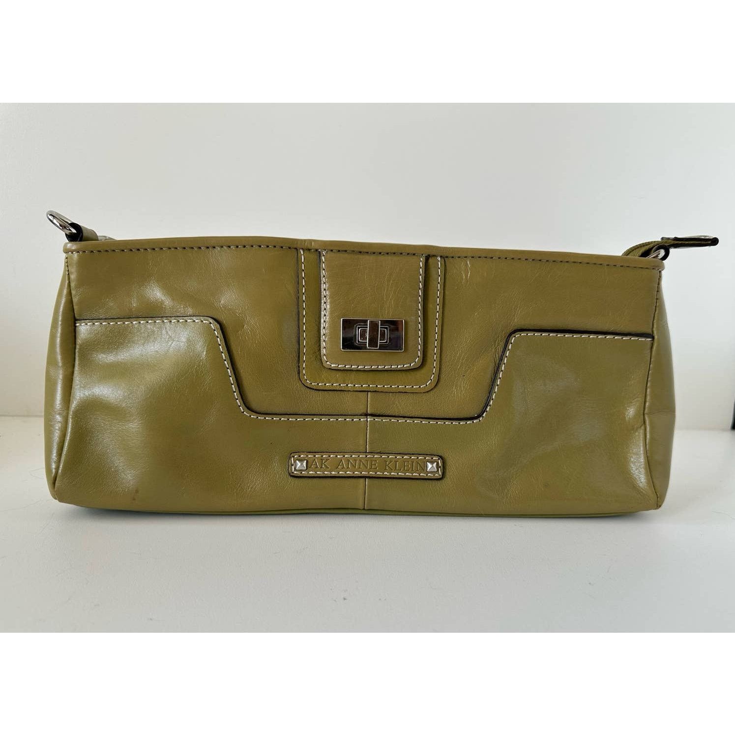 Anne Klein NWOT, Anne Klein Clutch, Purse, Handbag, Green Leather PVC Size ONE SIZE - 3 Thumbnail