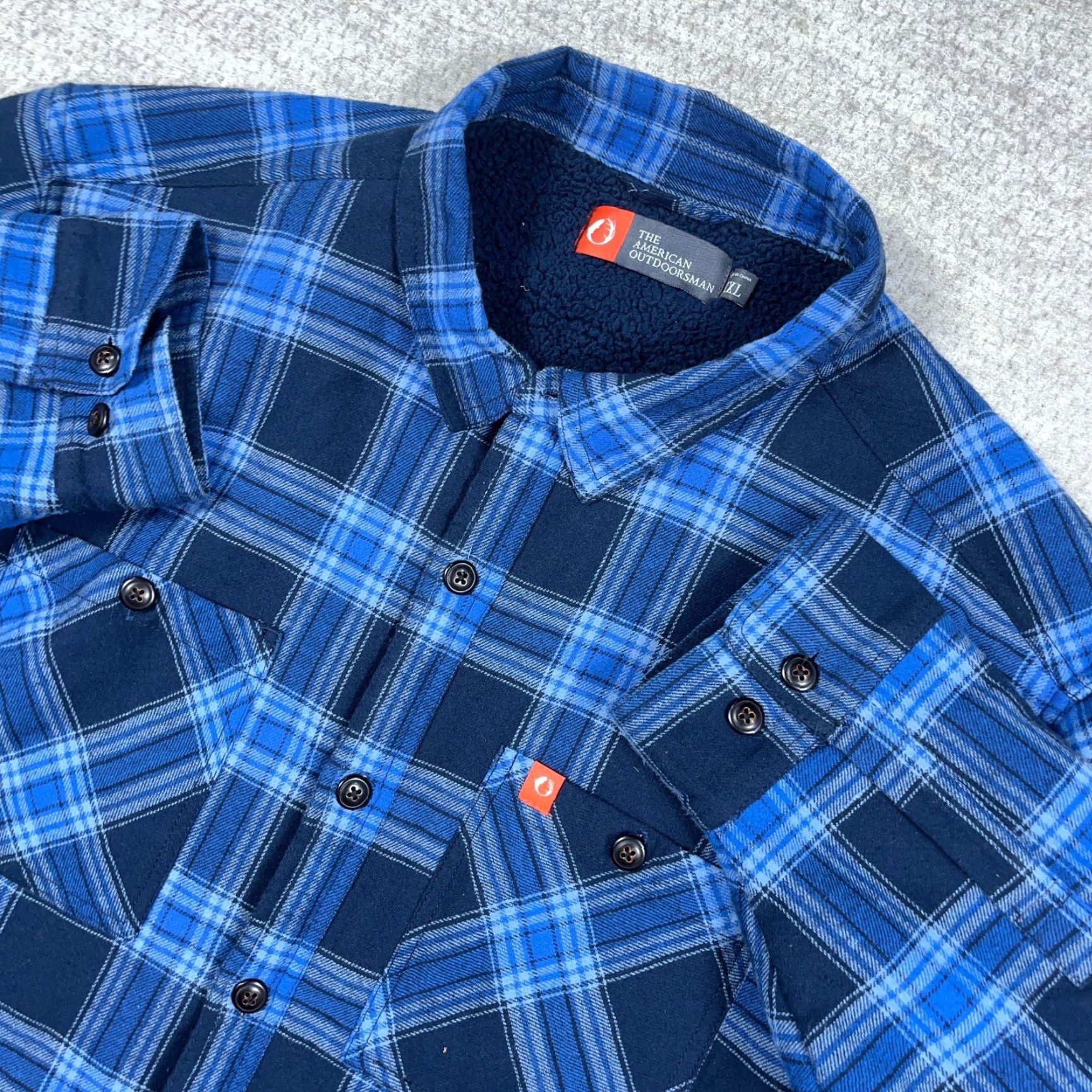 Vintage The American Outdoorsman Shacket 2XL Plaid Flannel Shirt Jacket Blue Lined Casual Workwear Womens? Size US XXL / EU 58 / 5 - 5 Thumbnail