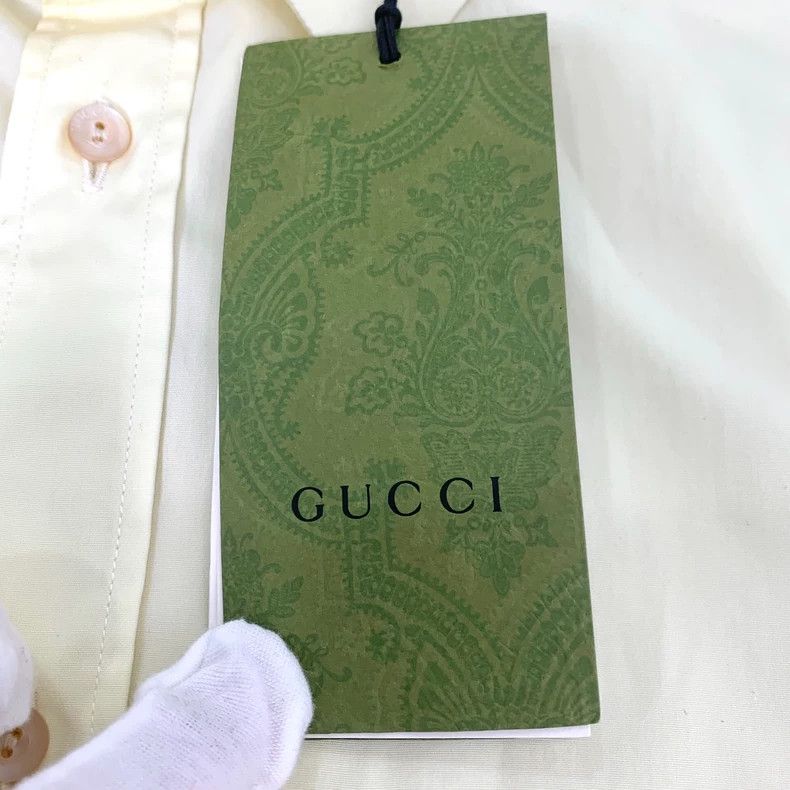 Gucci Gucci Size 38 Light yellow logo embroidered cotton long-sl Size US XS / EU 42 / 0 - 8 Thumbnail