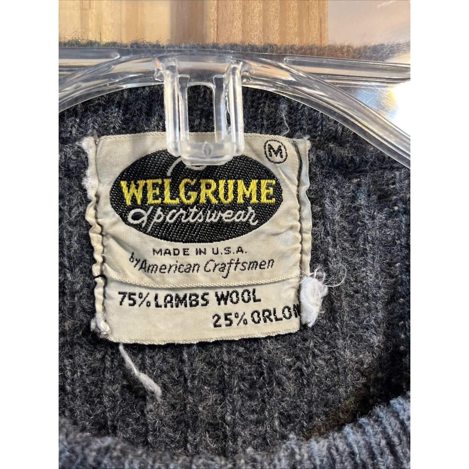 Other Welgrume Sportswear Women’s M Lambswool Orlon Sweater Gray Size M / US 6-8 / IT 42-44 - 3 Thumbnail