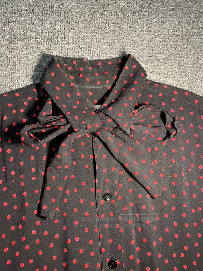 Saint Laurent Paris Saint Laurent Paris Bowtie Red Polka Dot Shirt Size XS / US 0-2 / IT 36-38 - 2 Thumbnail