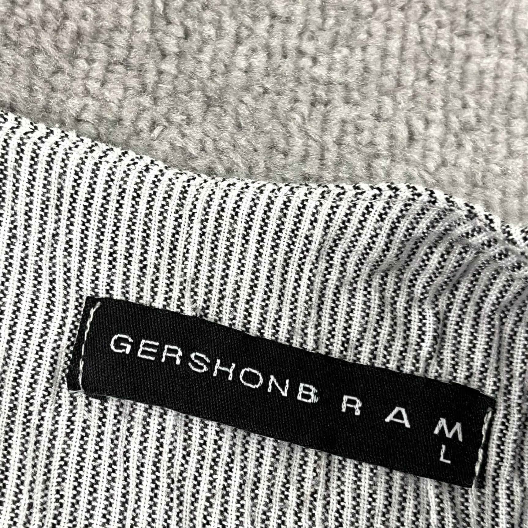 Vintage Gershon Bram Blouse Top Womens Large Gray Striped Lagenlook Asymmetric Layered Shirt Regular Size L Womens Size L / US 10 / IT 46 - 2 Thumbnail