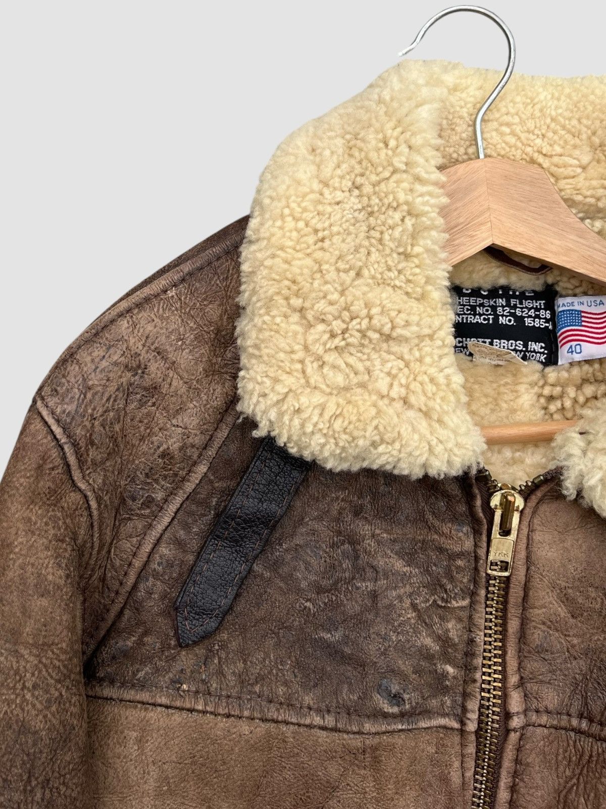 Schott Vintage Schott B-6 Sheepskin Flight Jacket Size US L / EU 52-54 / 3 - 8 Thumbnail