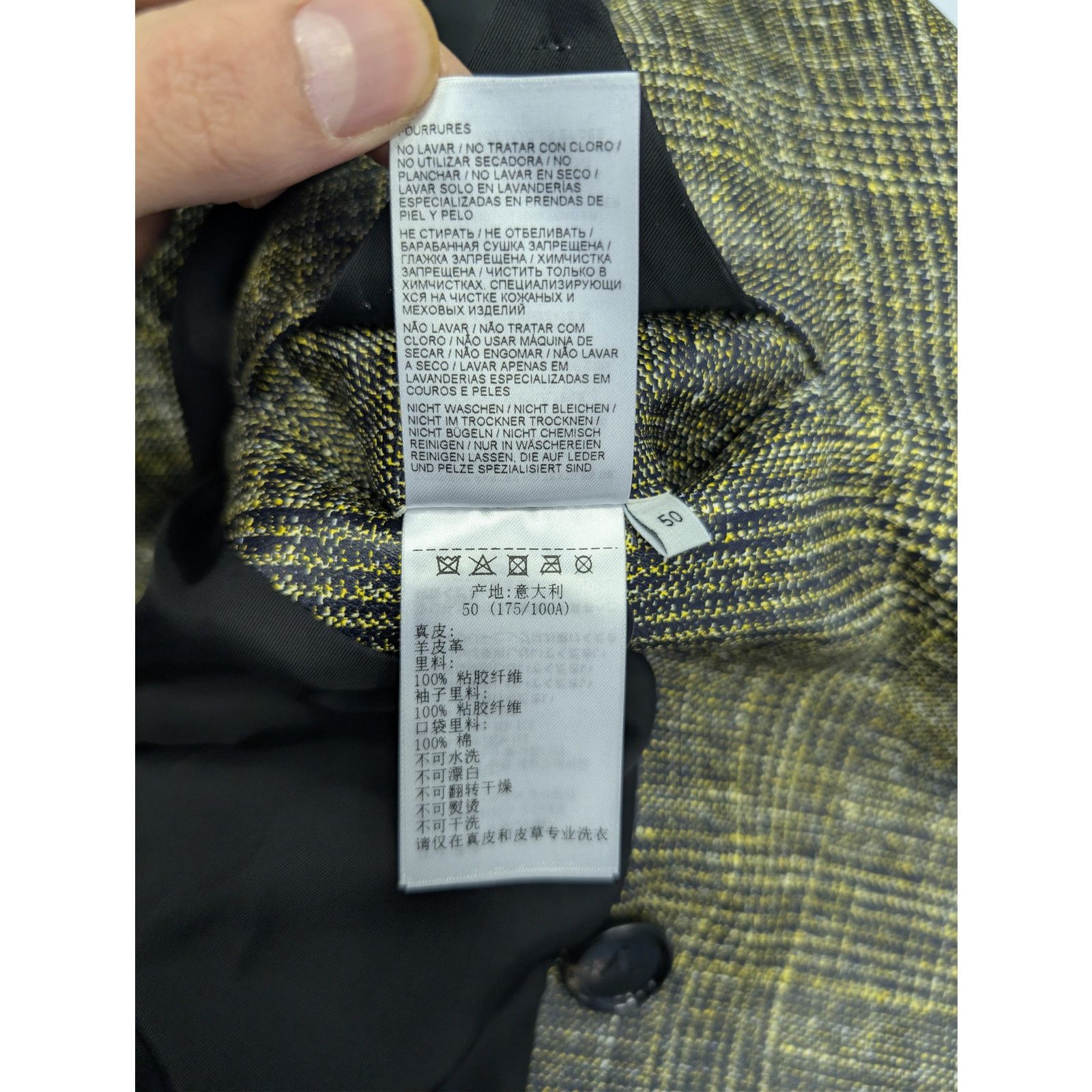 Bottega Veneta o1rshd1 double-breasted Printed Leather Pow Coat Multicolor Size US M / EU 48-50 / 2 - 17 Thumbnail