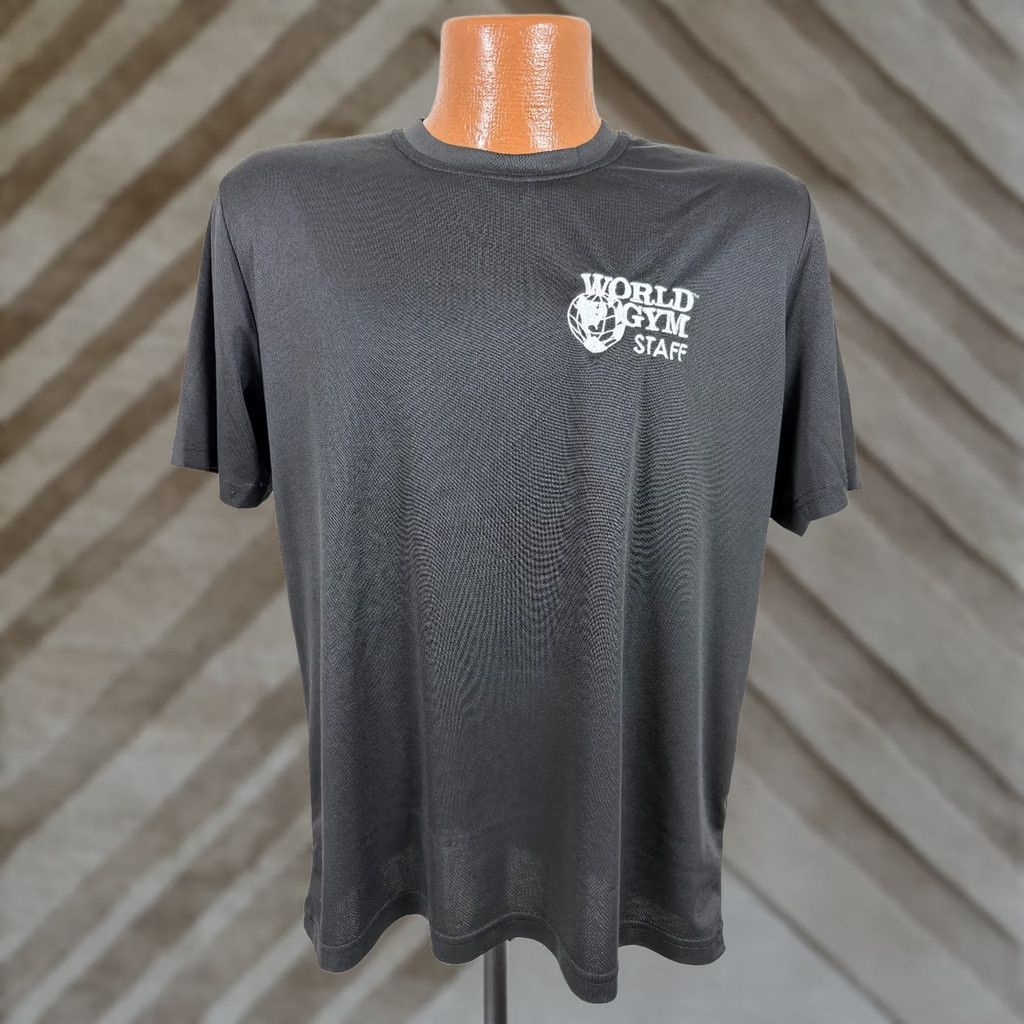 Vintage VINTAGE World Gym Shirt Men Medium Embroidered Logo Stretchy Microfiber USA Made Black Size US M / EU 48-50 / 2 - 1 Thumbnail