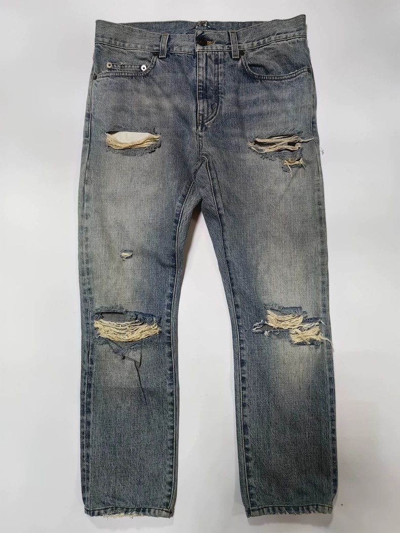 Saint Laurent Paris Saint Laurent Paris 16ssD10 knife cuts and damages jeans-25 Size US 30 / EU 46 - 1 Thumbnail