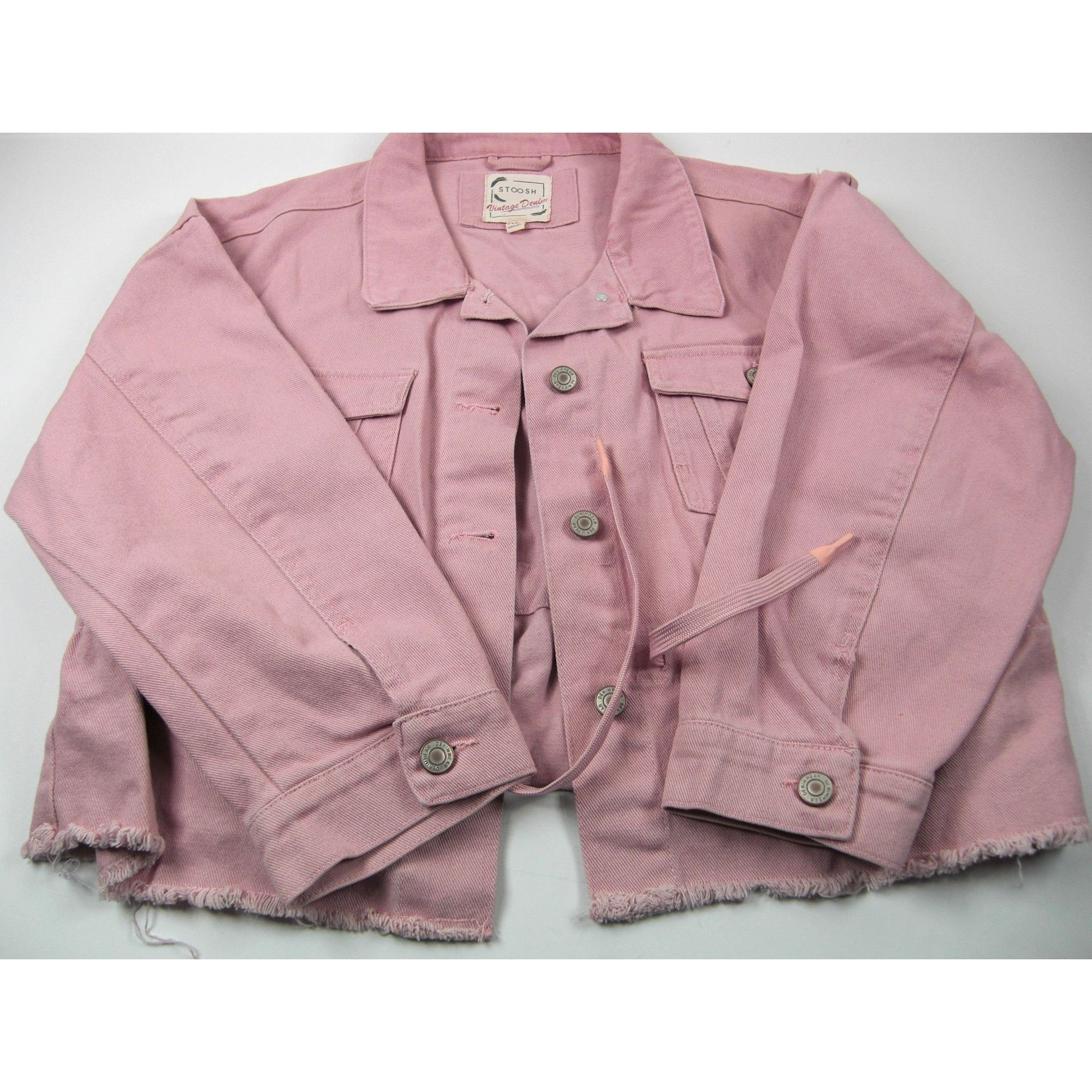 Other Vintage Distressed Jeans Jacket Size XL Pink Denim Cropped R Size XL / US 12-14 / IT 48-50 - 5 Thumbnail