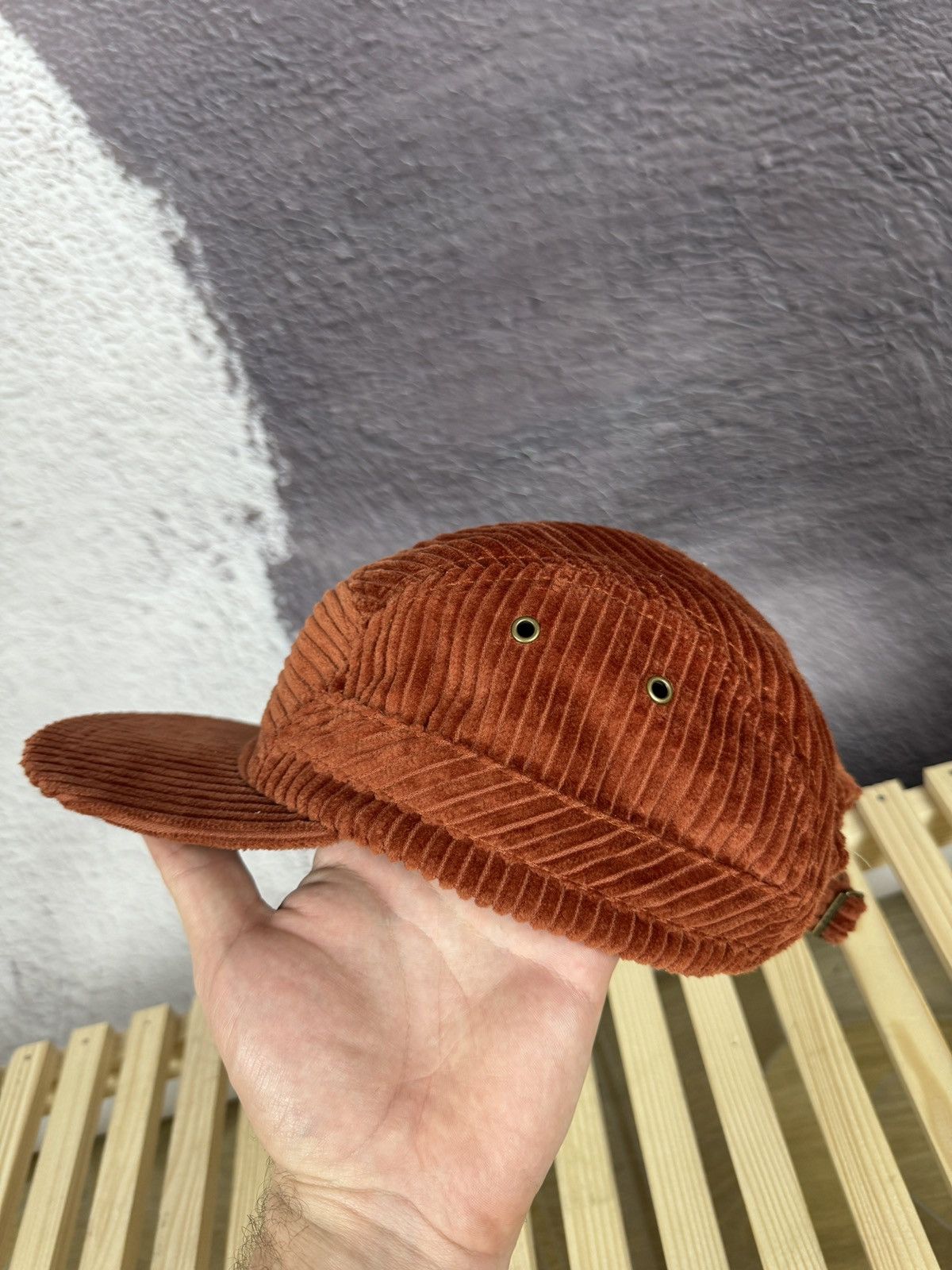 Japanese Brand Barts Nevad Curved Peak Cap in Rust 5 panel Size ONE SIZE - 5 Thumbnail