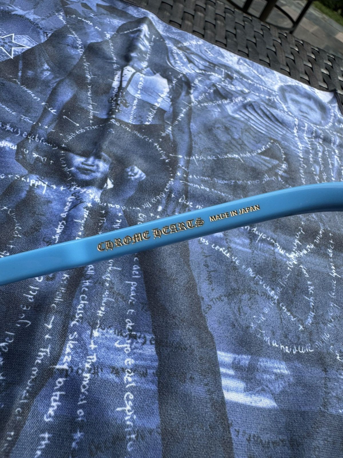 Chrome Hearts Rare Chrome Hearts Asstravagant Sunglasses Baby Blue Gold Size ONE SIZE - 4 Thumbnail