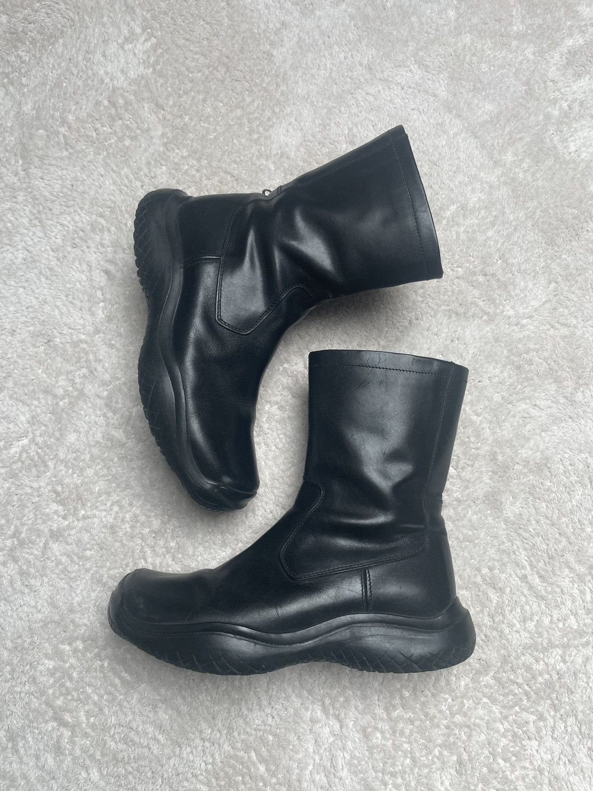 Prada F/W1999 Prada Square Toe Zipper Boots Size US 8.5 / EU 41-42 - 2 Thumbnail
