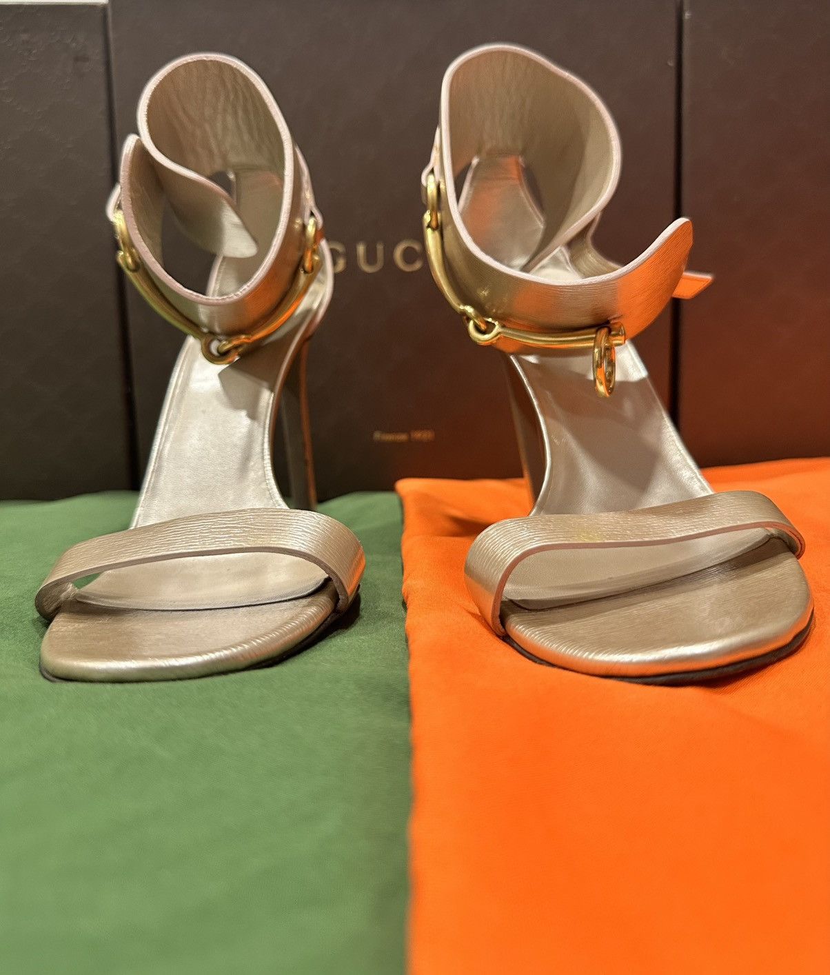 Gucci Gucci Women’s Metallic Gold Sandals Size 8.5 US Euro 38.5 Size US 8.5 / IT 38.5 - 9 Thumbnail