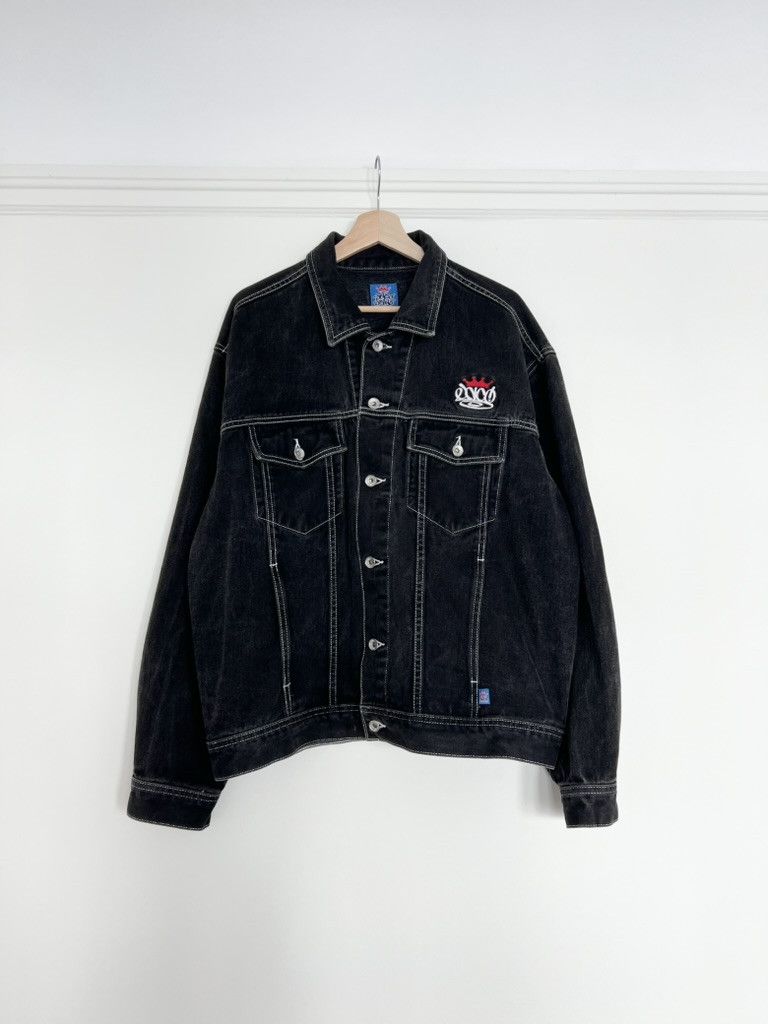 JNCO Embroidered Black Denim Jacket Size L