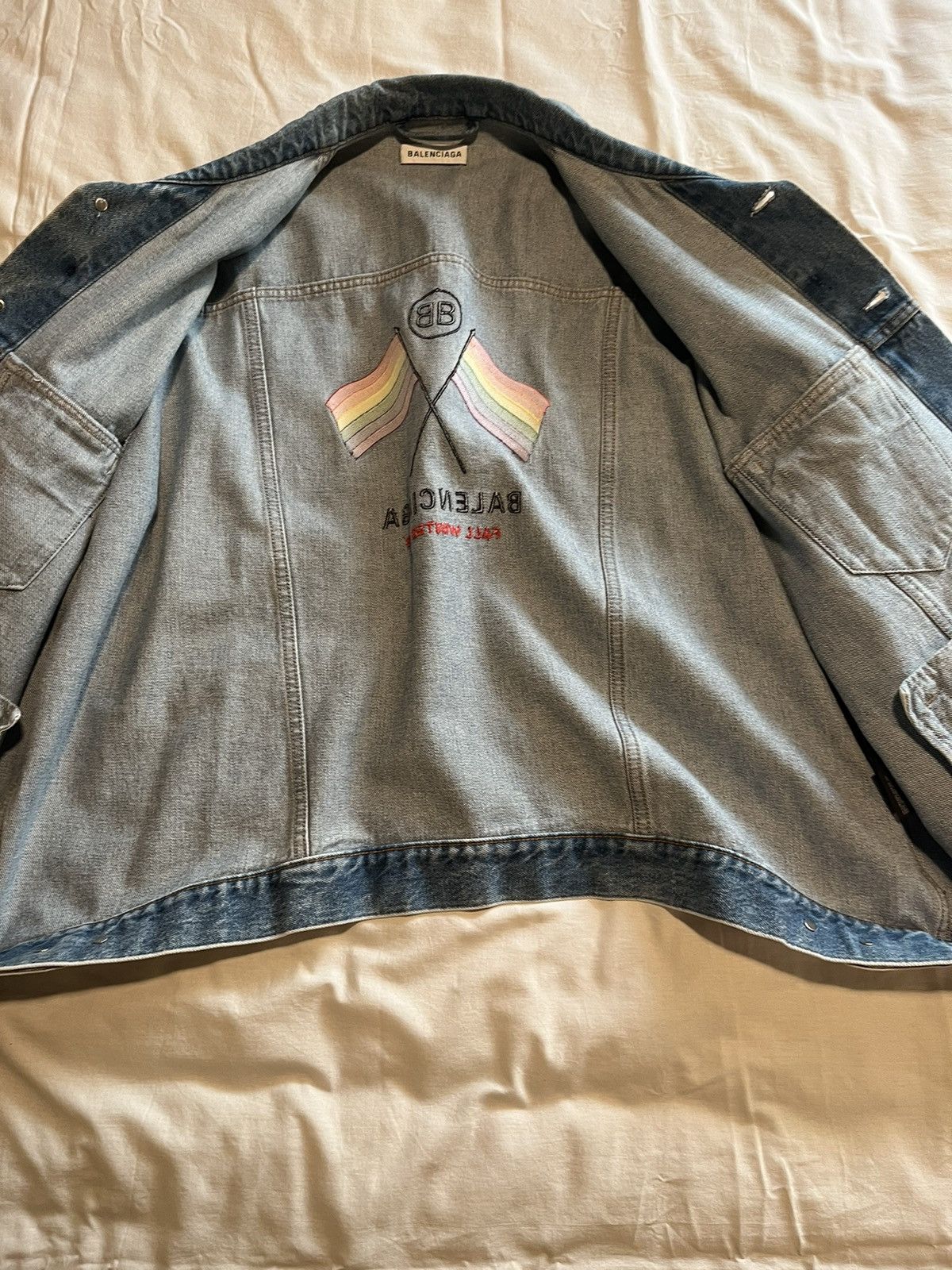 Balenciaga Balenciaga pride oversized denim jacket. Size US L / EU 52-54 / 3 - 7 Thumbnail