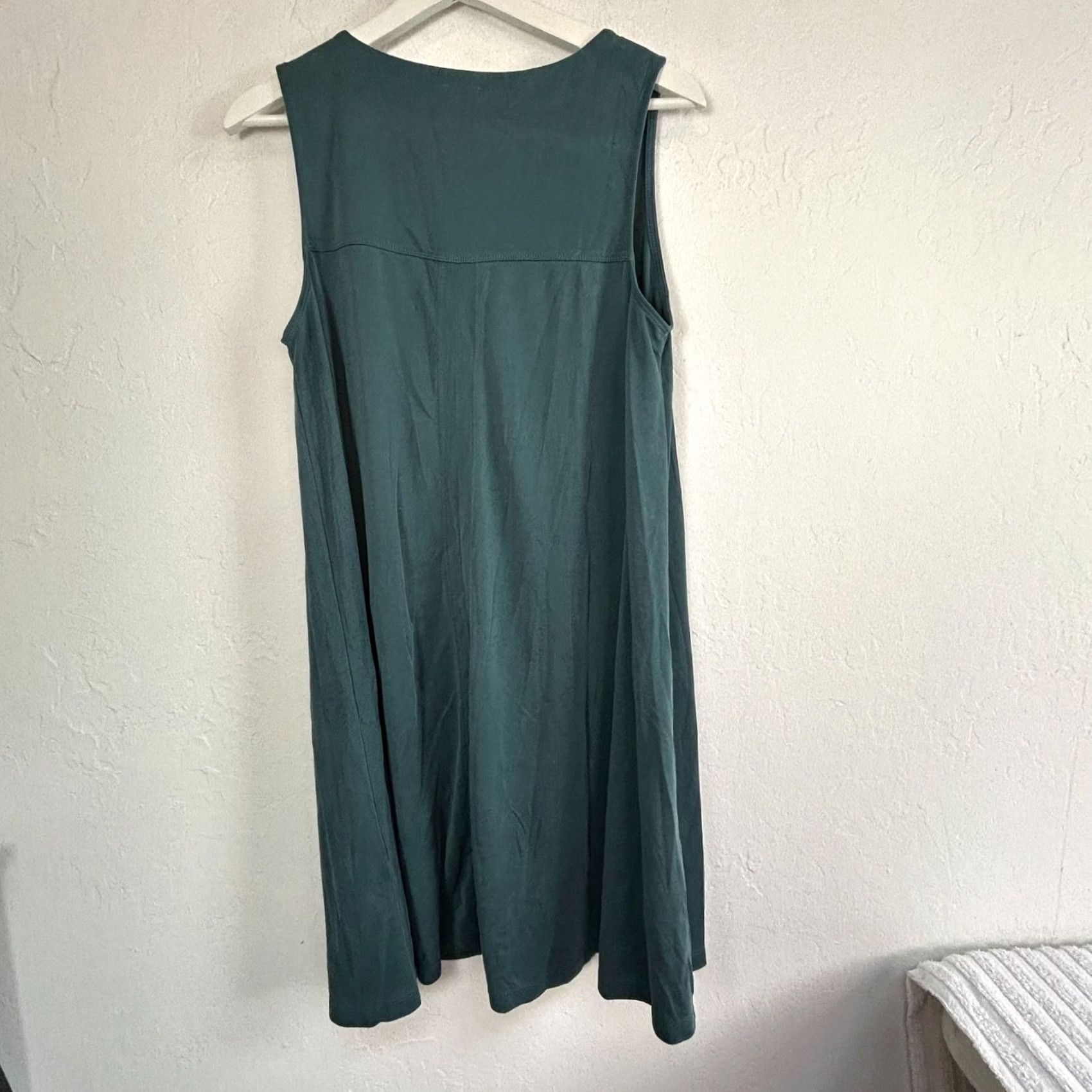 Vintage Sigrid Olsen Womens Sleeveless Green V-Neck A-Line Dress Medium Casual Pullover Size M / US 6-8 / IT 42-44 - 2 Thumbnail