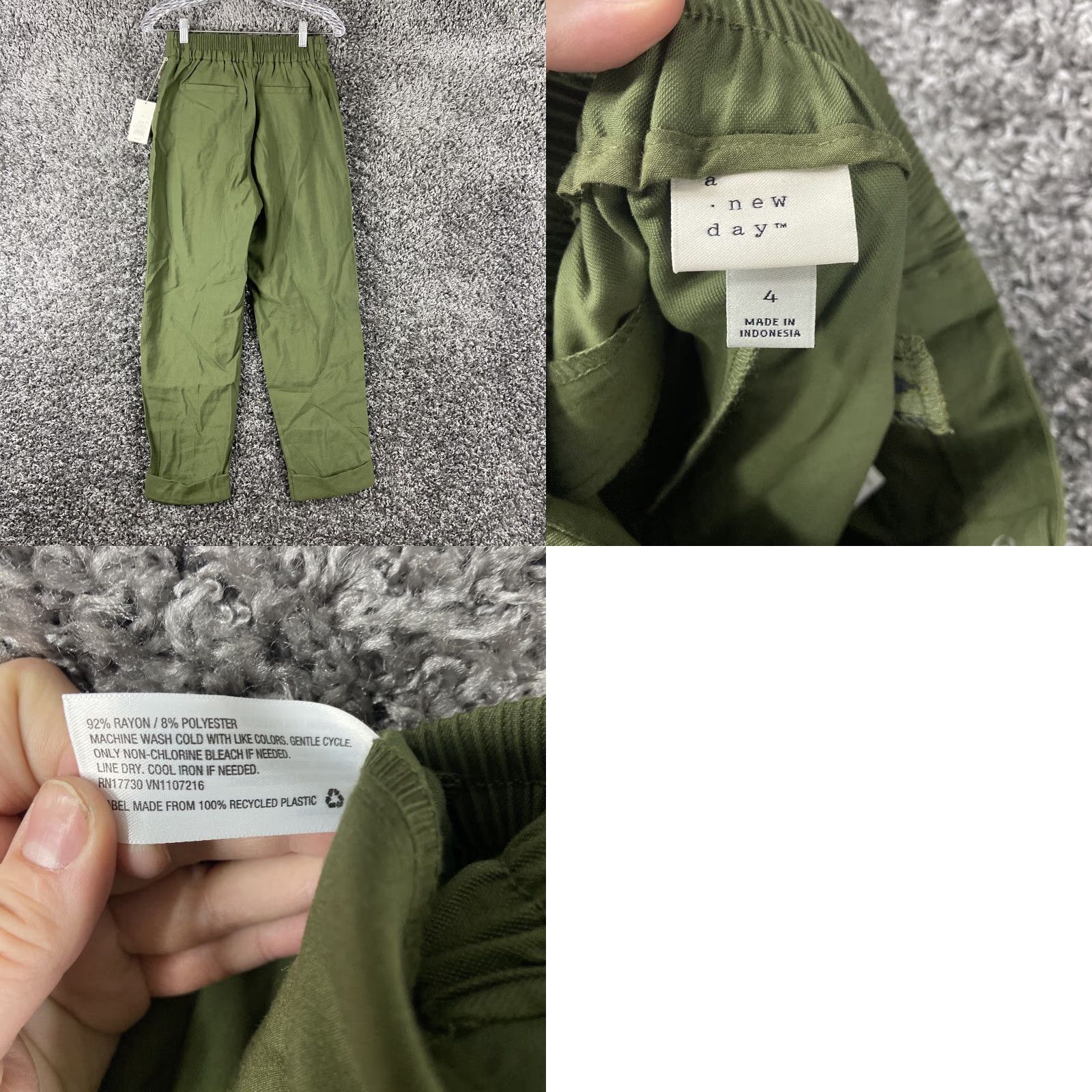 Vintage VINTAGE? No. A New Day Slim Ankle Pants Women’s 4 Green Slimming-Style Everyday Womens Pants 4 Green Adults Women Size 27" / US 4 / IT 40 - 8 Thumbnail