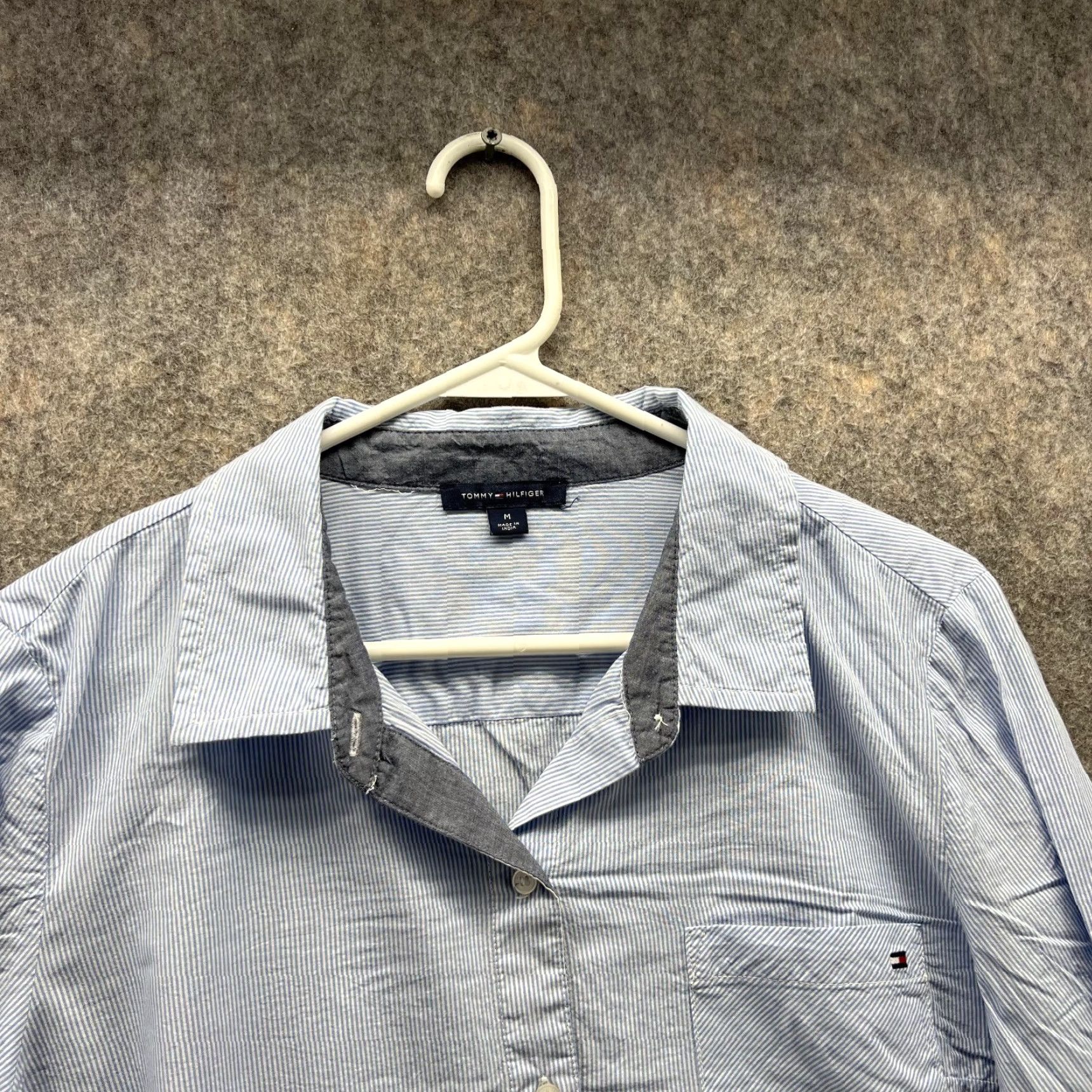 Tommy Hilfiger Tommy Hilfiger Shirt Women Medium Blue Striped Button-Down Collared Casual Preppy Timewear All Seasons Vintage: No Size M / US 6-8 / IT 42-44 - 2 Thumbnail