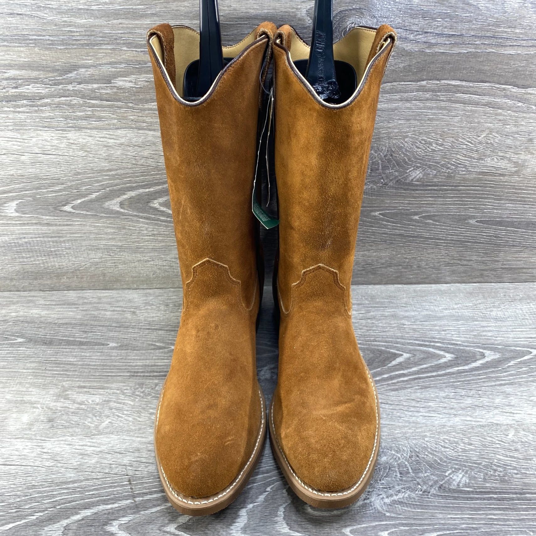 Vintage VINTAGE Iron Age Mens 9 D Brown Suede Safety Toe Cowboy Work Boots Cambrelle Shoe Lining - New Vintage Size US 9 / EU 42 - 3 Thumbnail