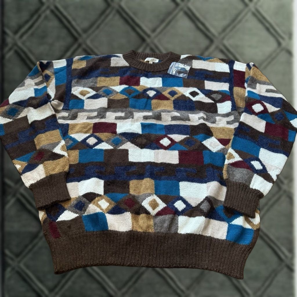 Vintage VINTAGE Novica 100% Alpaca Made In Peru Casual Boho Sweater Women XL Fair Isle Shirt Womens Bohemian 90s Size XL / US 12-14 / IT 48-50 - 1 Thumbnail
