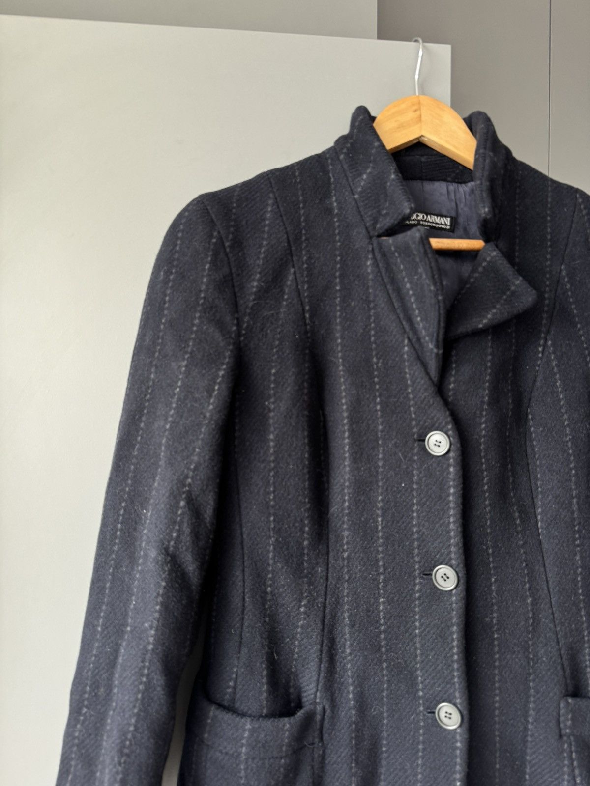 Emporio Armani × Giorgio Armani 1990 Giorgio Armani A Milano Borgonuovo 21 Long Coat Size XS / US 0-2 / IT 36-38 - 3 Thumbnail