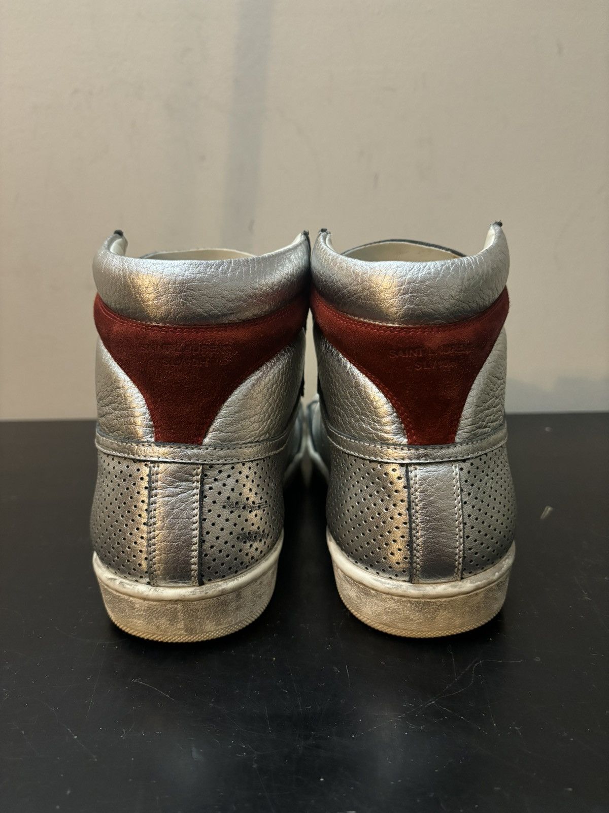 Saint Laurent Paris Saint Laurent Paris SL-10H Perforated Leather Sneaker Silver Size US 6 / EU 39 - 5 Thumbnail