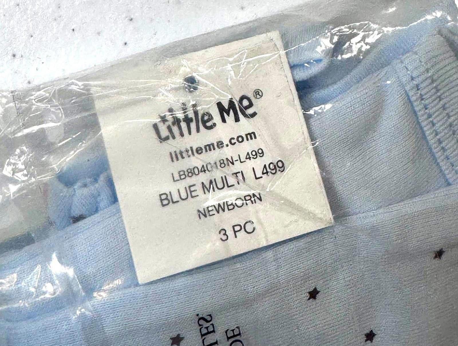 Designer Little Me Newborn Cuddly Bodysuit 3-Pack - Blue Multi Size ONE SIZE - 4 Thumbnail