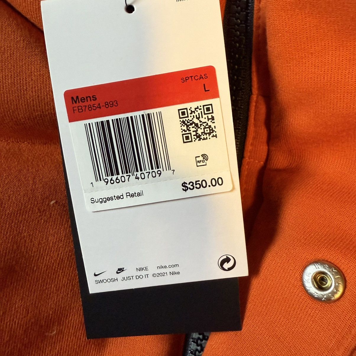 Nike 🔥Nike Therma-Fit Down Fill Zip Puffer Jacket Orange Men L Size US L / EU 52-54 / 3 - 4 Thumbnail