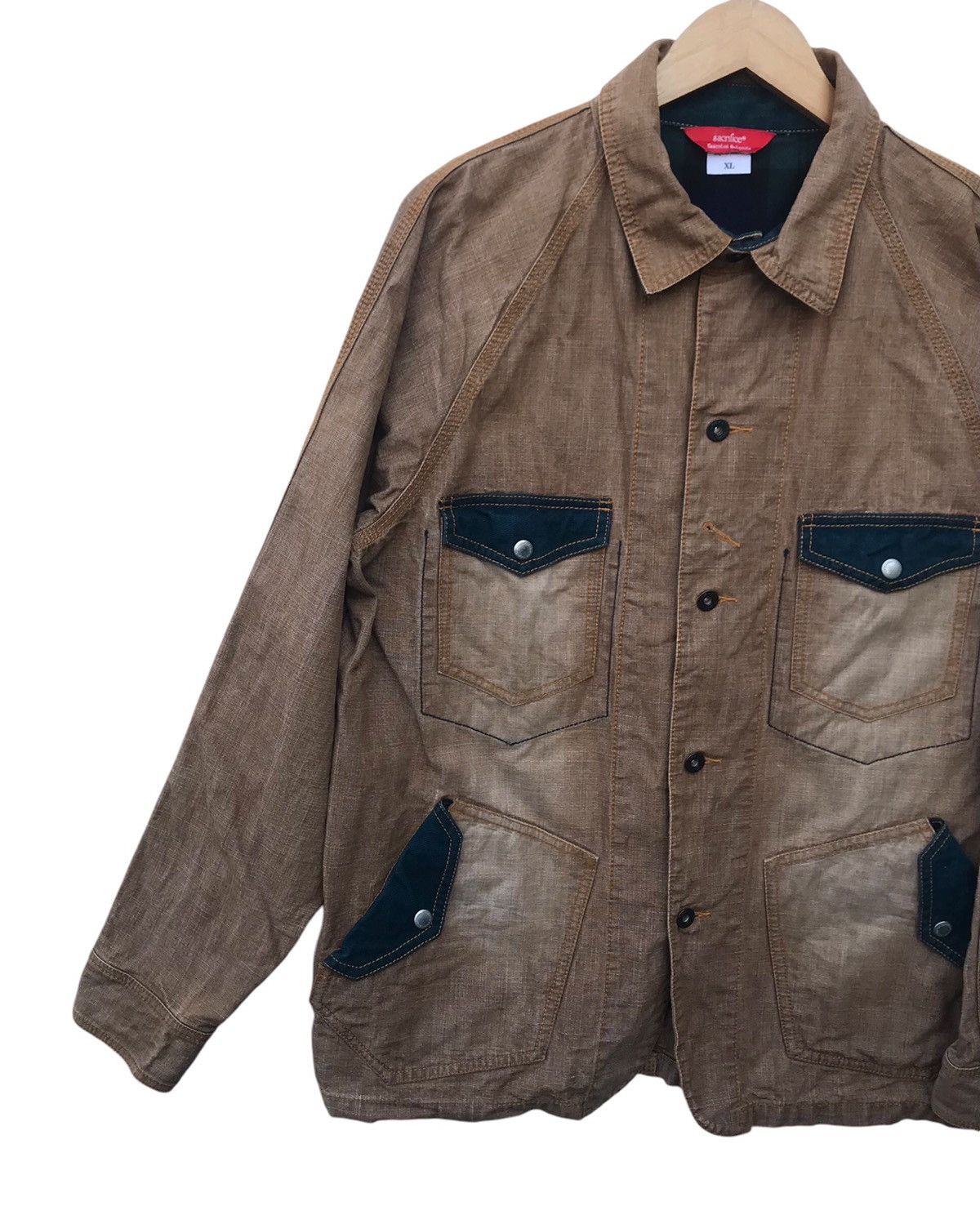 Japanese Brand Sacrifice Essential Subjects Multipocket Denim Works Jacket Size US L / EU 52-54 / 3 - 5 Thumbnail