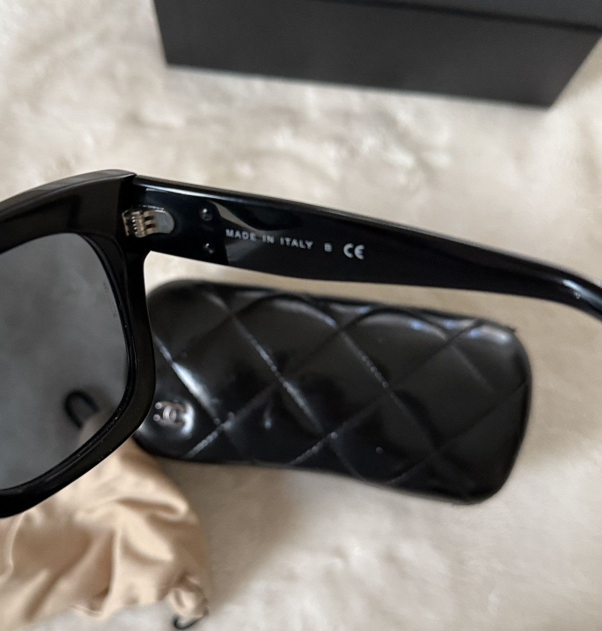 Chanel Chanel Glossy Black Sunglasses Size ONE SIZE - 4 Thumbnail
