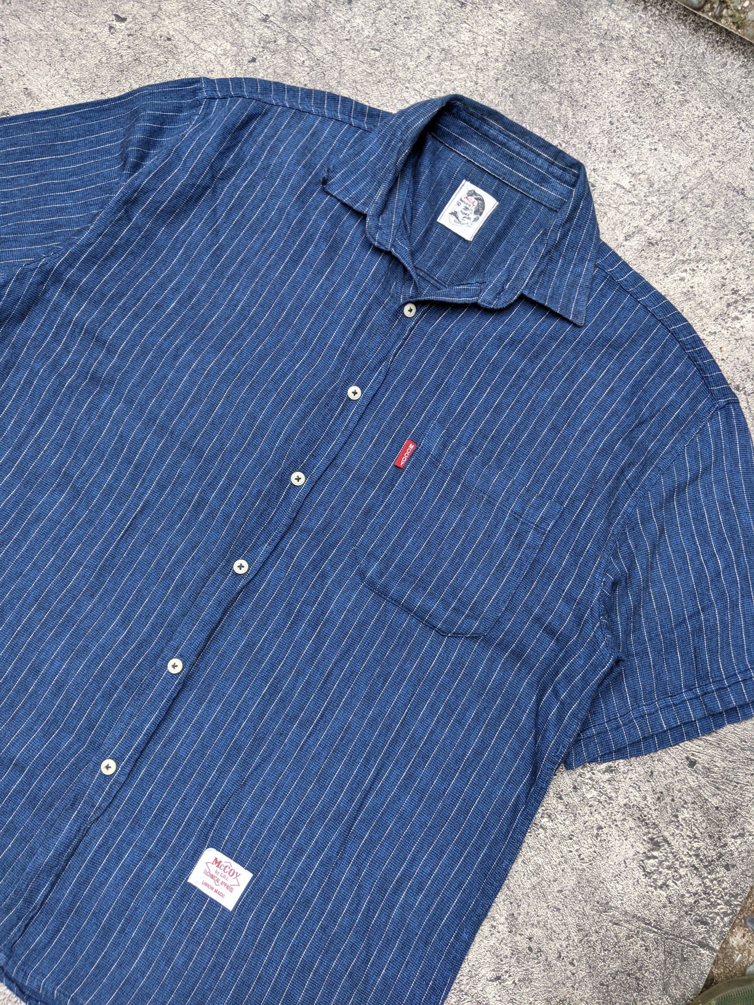 The Real McCoy's Mccoy Stripe Indigo Blue Shirt Size US L / EU 52-54 / 3 - 2 Thumbnail