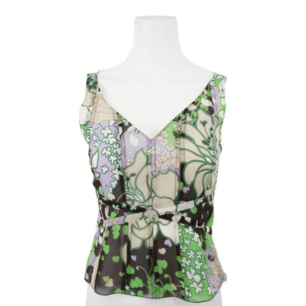 Designer Ectetera Tie Waist Floral Tank Size 0/XS Size XS / US 0-2 / IT 36-38 - 1 Thumbnail