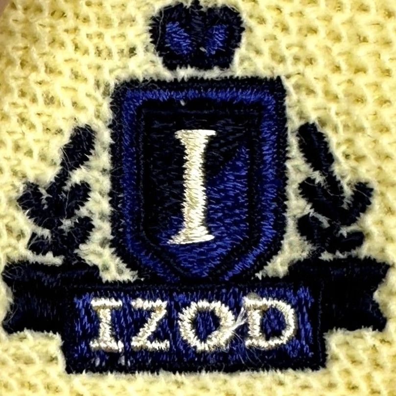 Izod VINTAGE IZOD Sweater Mens L Yellow V-Neck Knit Logo Pullover Long Sleeve Classic Preppy Size US L / EU 52-54 / 3 - 6 Thumbnail