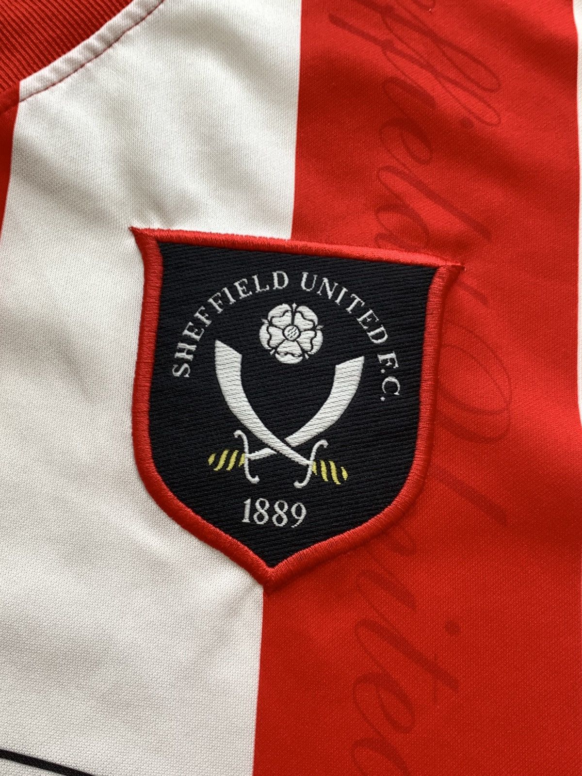 Other 🔥AVEC SHEFFIELD UNITED 1996 1997 HOME FOOTBALL SOCCER JERSEY Size US XL / EU 56 / 4 - 6 Thumbnail