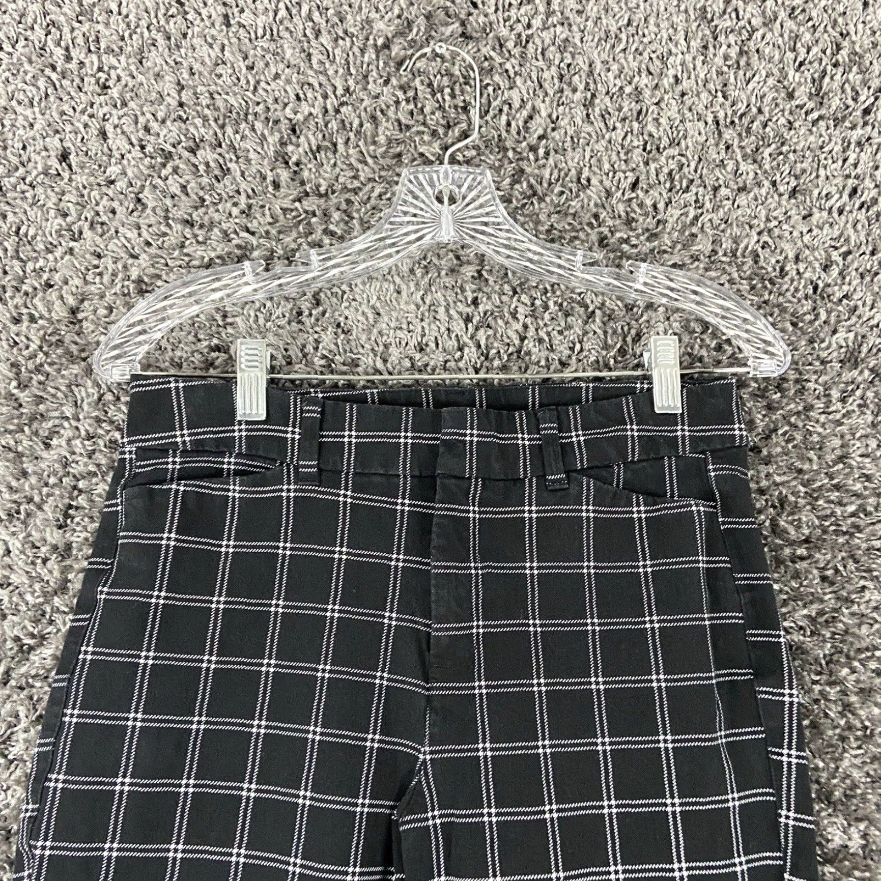 Old Navy VINTAGE Old Navy Dress Pants Women’s 6 Black Plaid High Rise Pixie Pockets Size 28" / US 6 / IT 42 - 4 Thumbnail